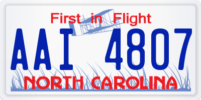 NC license plate AAI4807
