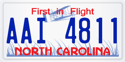 NC license plate AAI4811