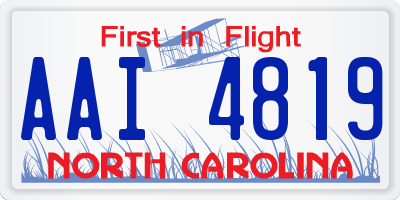 NC license plate AAI4819