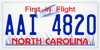 NC license plate AAI4820