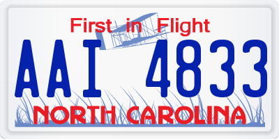 NC license plate AAI4833