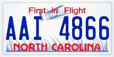 NC license plate AAI4866