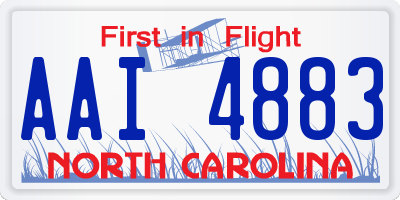 NC license plate AAI4883
