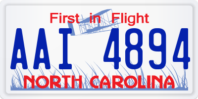 NC license plate AAI4894