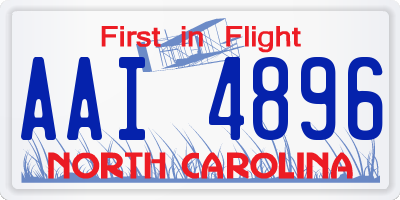 NC license plate AAI4896