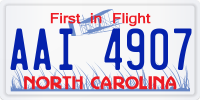 NC license plate AAI4907