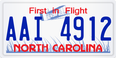 NC license plate AAI4912