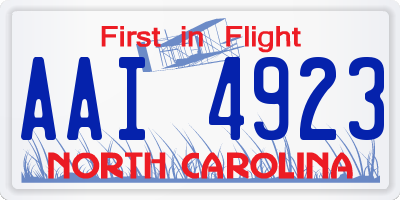 NC license plate AAI4923