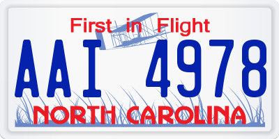NC license plate AAI4978