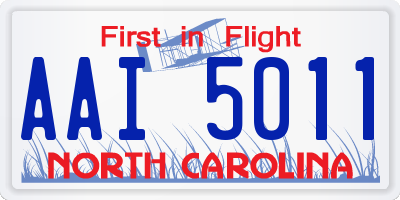 NC license plate AAI5011