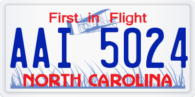 NC license plate AAI5024