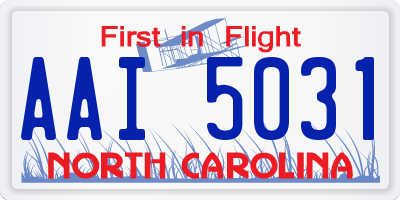 NC license plate AAI5031