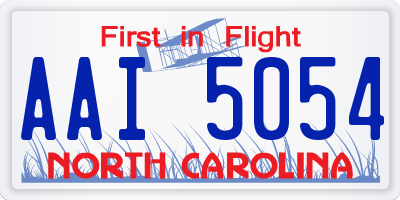 NC license plate AAI5054