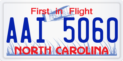 NC license plate AAI5060