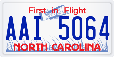 NC license plate AAI5064