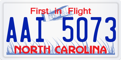 NC license plate AAI5073