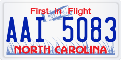 NC license plate AAI5083