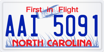 NC license plate AAI5091