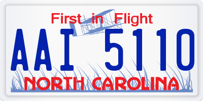 NC license plate AAI5110