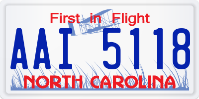 NC license plate AAI5118