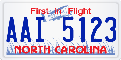 NC license plate AAI5123