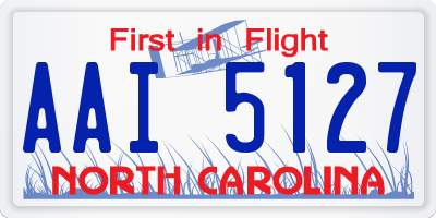 NC license plate AAI5127