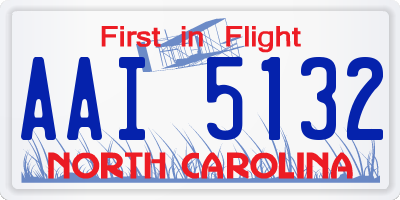 NC license plate AAI5132