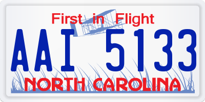 NC license plate AAI5133