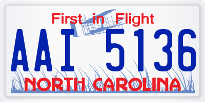 NC license plate AAI5136