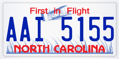 NC license plate AAI5155