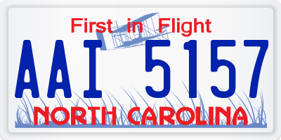 NC license plate AAI5157