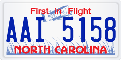 NC license plate AAI5158