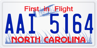 NC license plate AAI5164