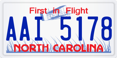 NC license plate AAI5178