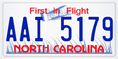 NC license plate AAI5179