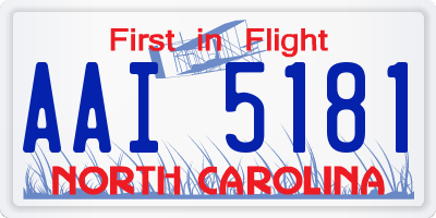 NC license plate AAI5181