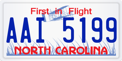 NC license plate AAI5199