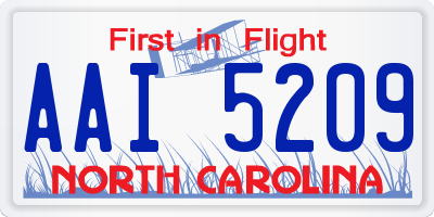 NC license plate AAI5209