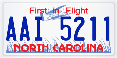 NC license plate AAI5211
