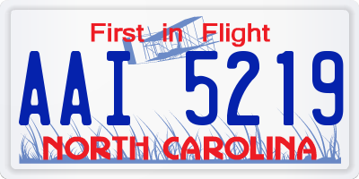 NC license plate AAI5219
