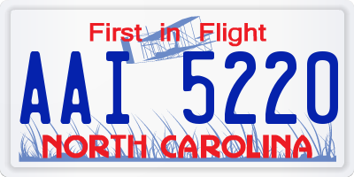 NC license plate AAI5220