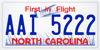 NC license plate AAI5222