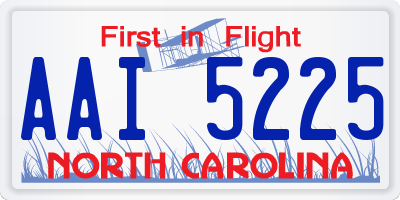 NC license plate AAI5225