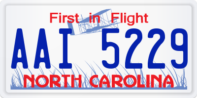 NC license plate AAI5229