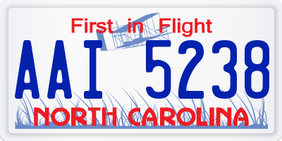 NC license plate AAI5238