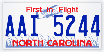 NC license plate AAI5244