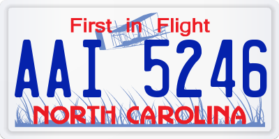 NC license plate AAI5246