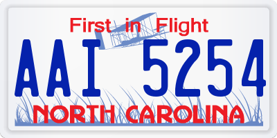 NC license plate AAI5254