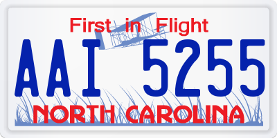 NC license plate AAI5255