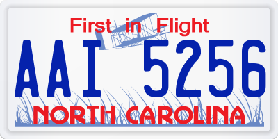 NC license plate AAI5256